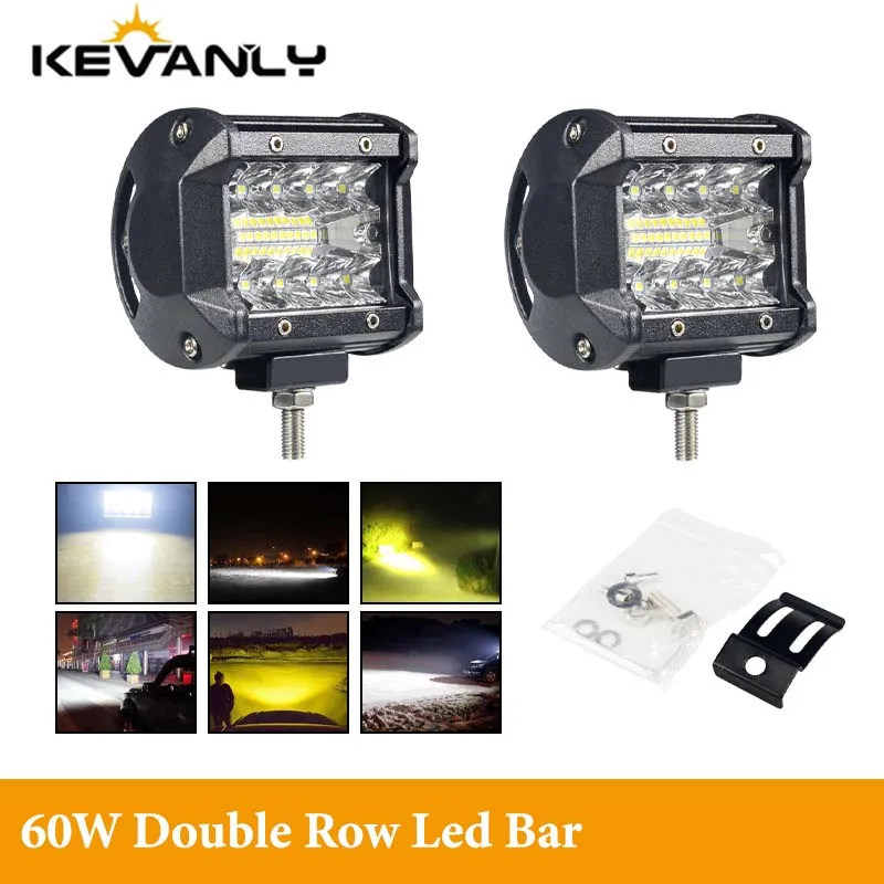 

12V 60W Светодиодная панель Offroad Spot Flood Combo Светодиодная панель Рабочий свет для грузовика Автомобиль SUV ATV UTV 4WD Светодиодные фары 12V 60W Светодиодная панель O