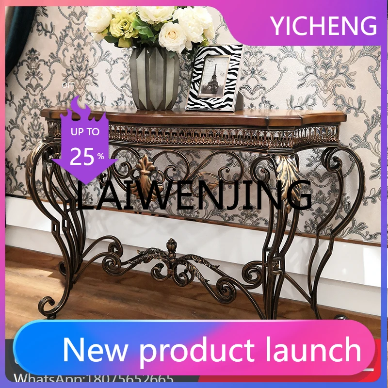 LYY  Console Antique Reproduction Furniture Art Decoration Desk European Retro Table Entrance Cabinet