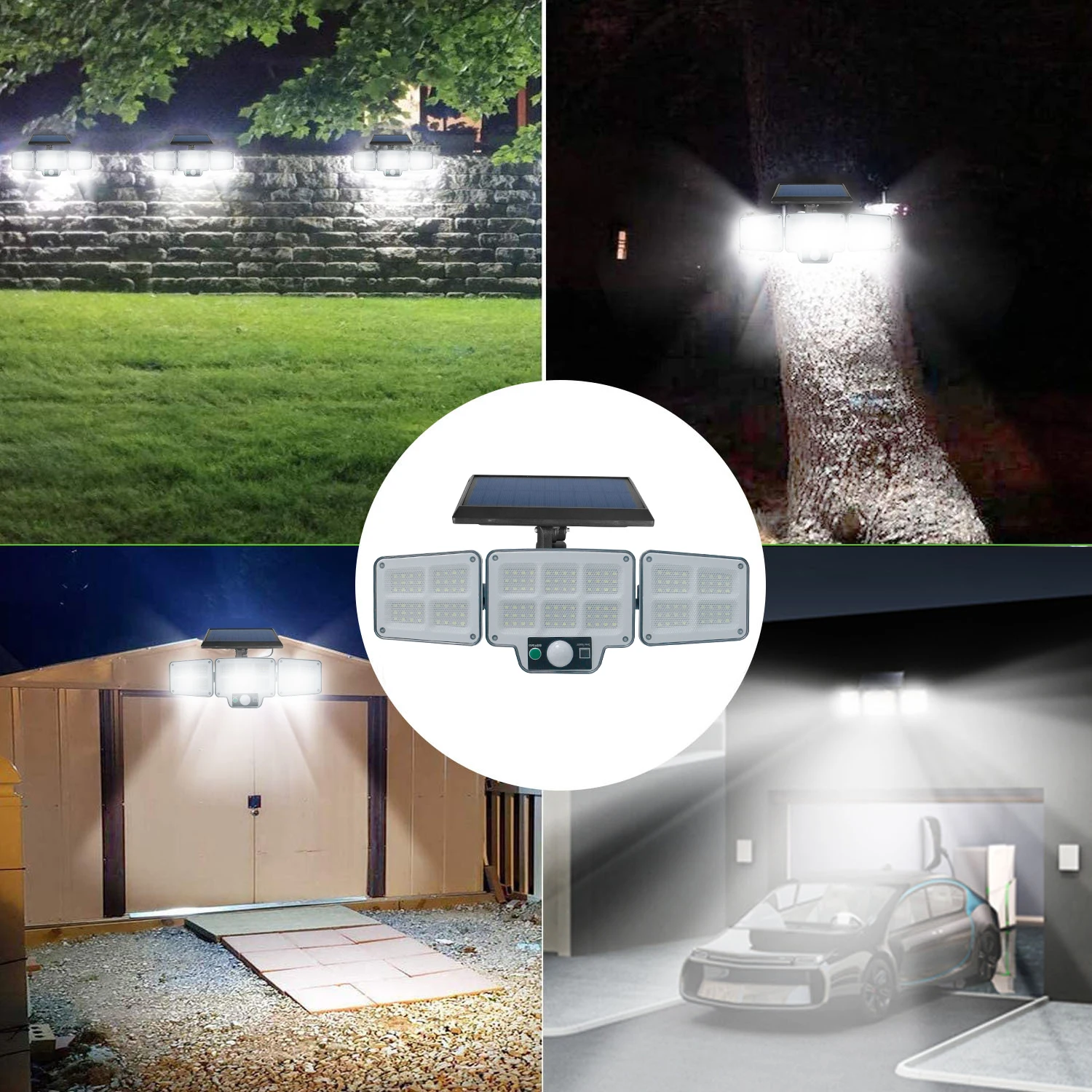 228 LED Solar Outdoor Lights with Motion Sensor Security Lights 3 Lighting Modes Waterproof Wall Light for Dooryard Garage Lamp