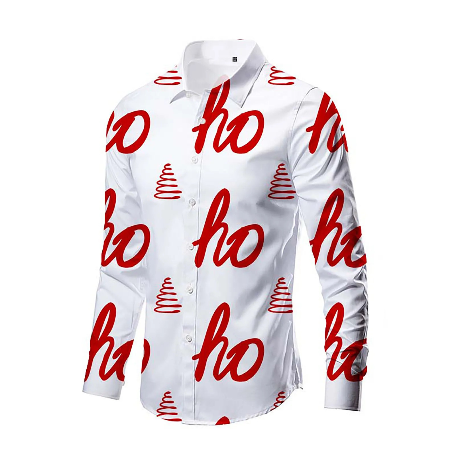 

Christmas Shirts Men Long Sleeve Dress Autumn Xmas Print Hawaii Shirt Shirts Buttons Turn Down Down Holidays Party Shirts Male