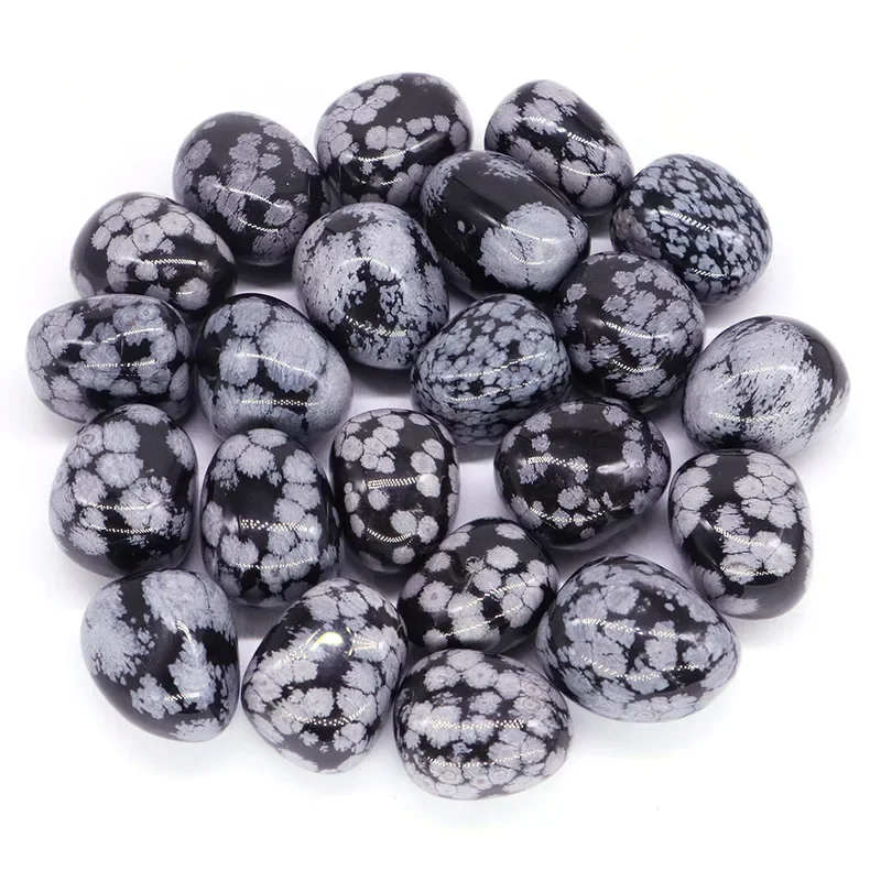 

Natural Snowflake Obsidian Tumbled Stone Reiki Healing Crystal Aquarium Mineral Gemstone Home Decor Specimen Gems Ornament Gifts