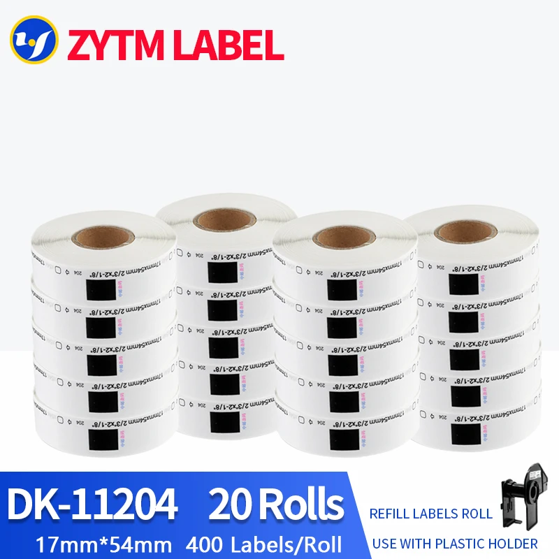 

10 Rolls Compatible DK-11204 Label ( 17X54mm)/ DK-11203 (17X87mm) Compatible for Brother Label Printer