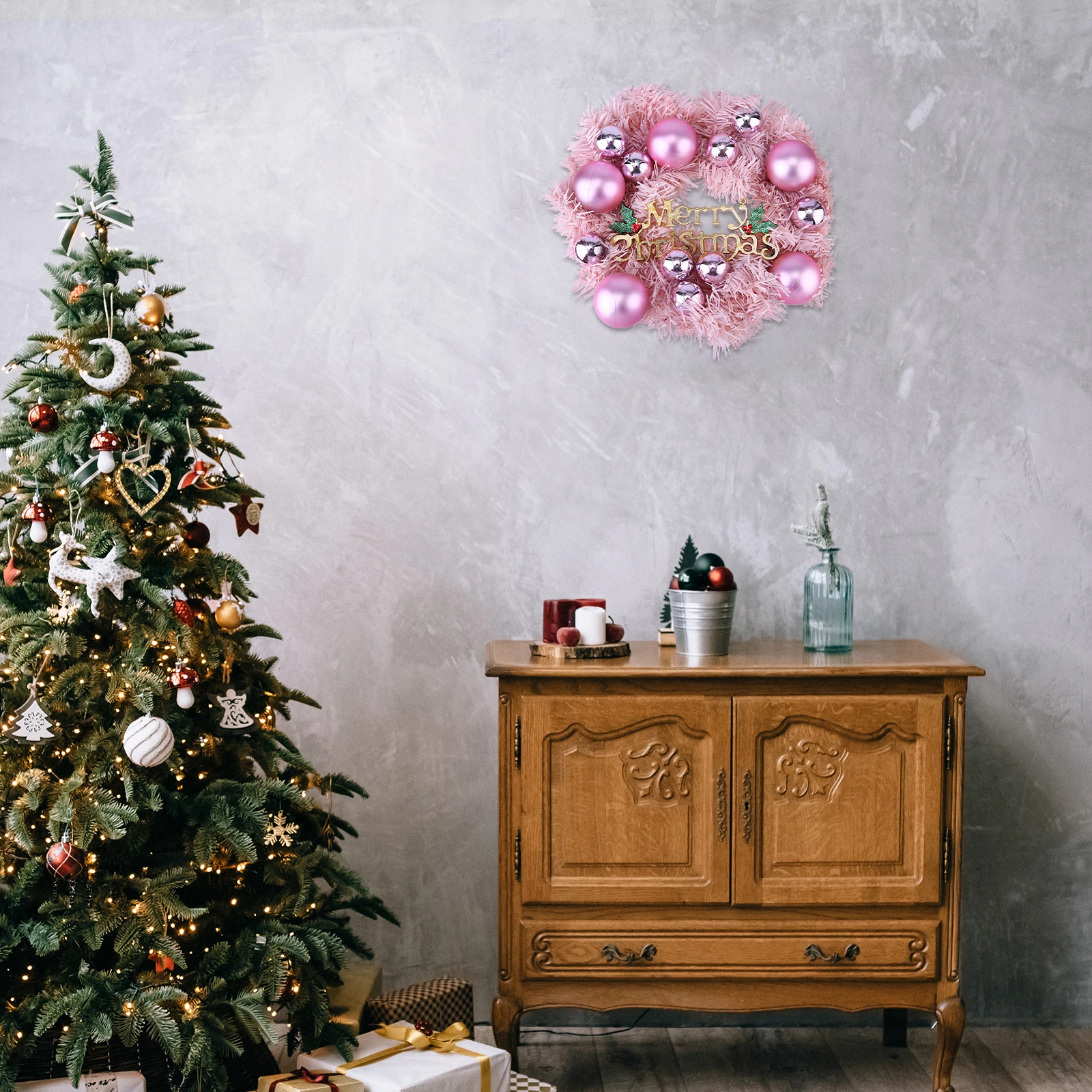

Decorative Ball Garland Holiday Decoration Christmas Door Decorations Flowers Wreaths Pvc Outdoor for Front Ornament