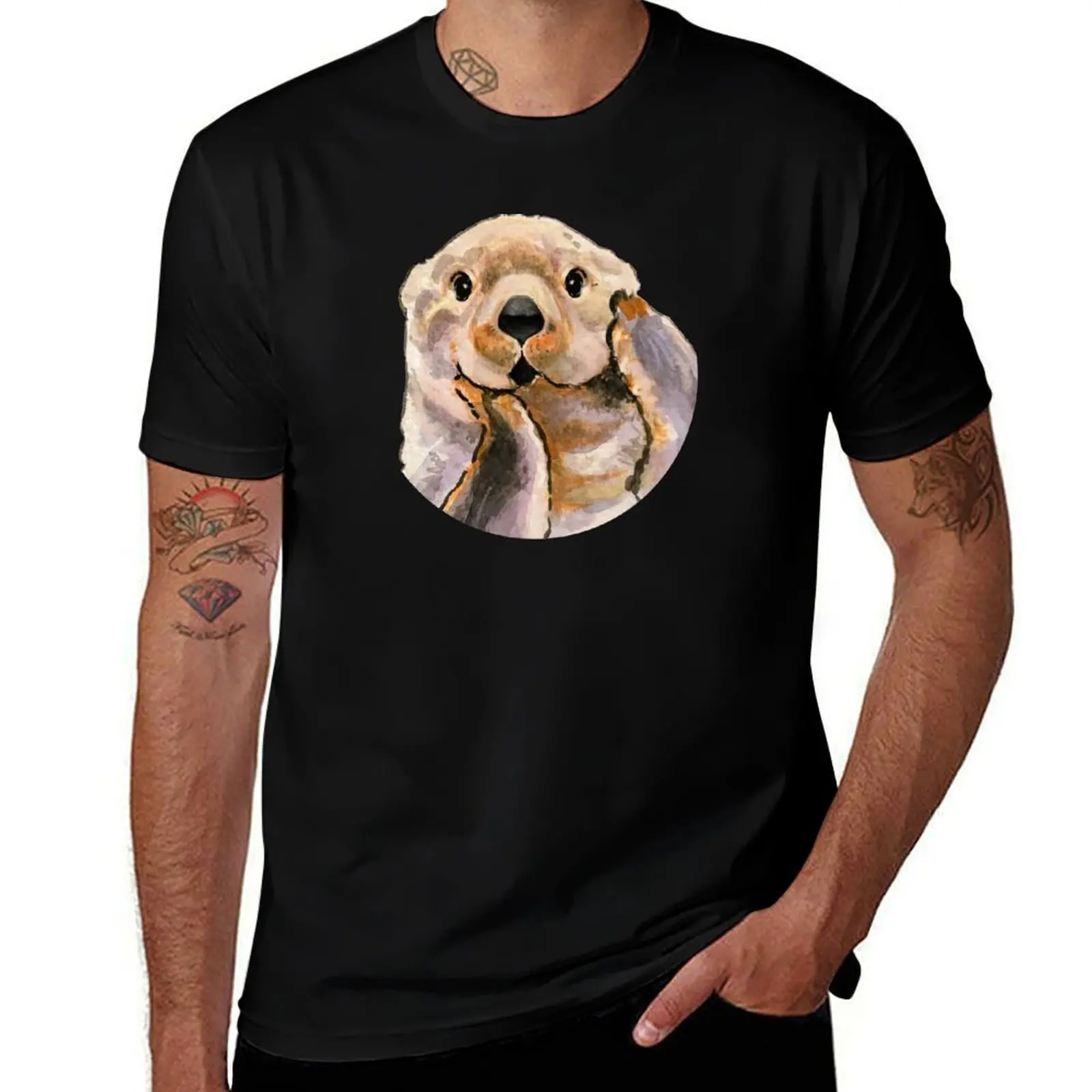 

Floral Saber Tooth Tiger Skull T-Shirt High Elasticity Sports T-Shirt