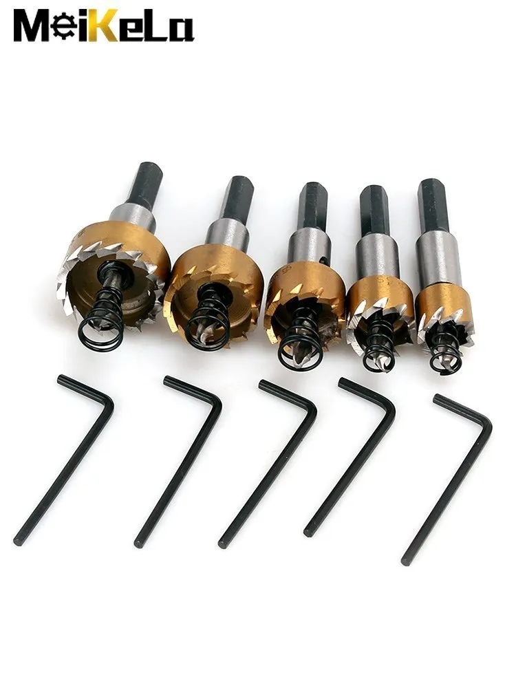 Imagem -03 - Meikela-broca Hss Saw Grupo Ponta de Metal Duro Perfuração de Madeira Metálica Ferramenta de Corte para Instalar Fechaduras 16 mm 18 mm 20 mm 25 mm 30 mm 1pc