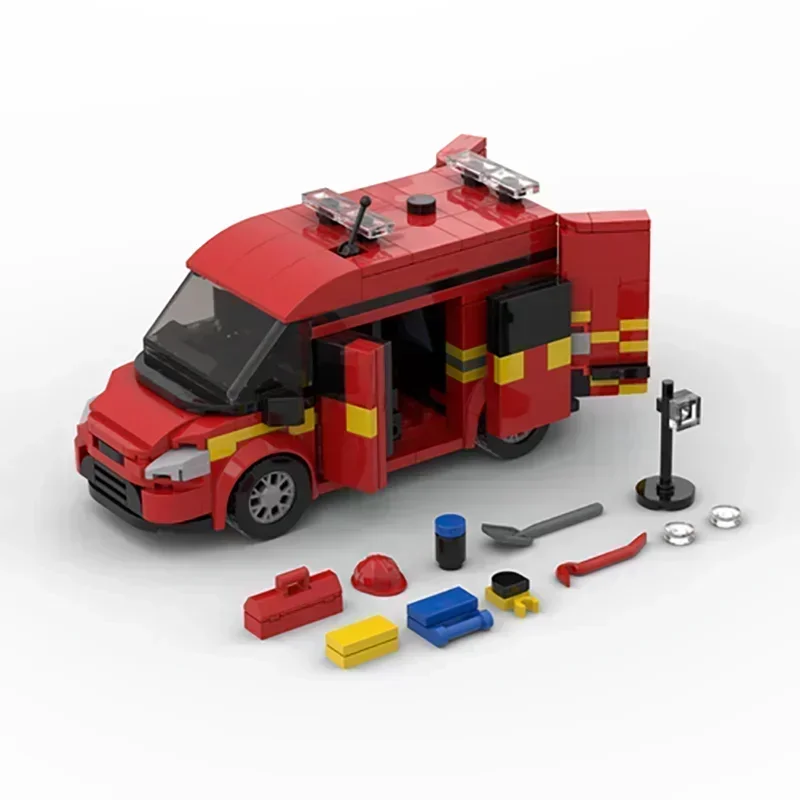 Automodel Moc Bouwstenen Londense Brandweer-Brandweeronderzoekstechnologie Blokkeert Geschenken Kerstspeelgoed Diy Sets Assemblage