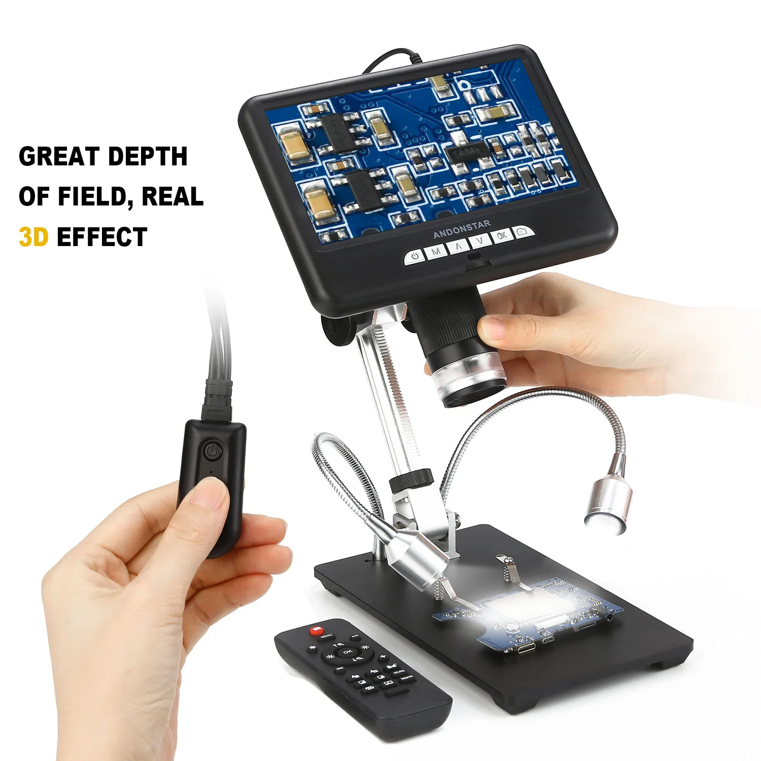 7Inch Screen  Digital Microscope 2MP 1080P Electronic Microscope For Soldering Long Object Distance For Cell Phone Repair Tools