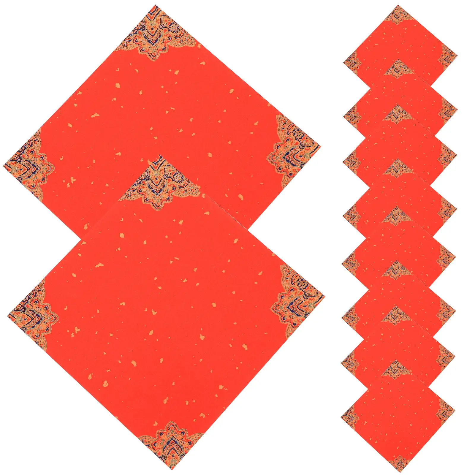 

20pcs Red square rice paper Blank Fu Character Paper Xuan Paper Red Rice Paper Fu character square paper pasted Party Supplies