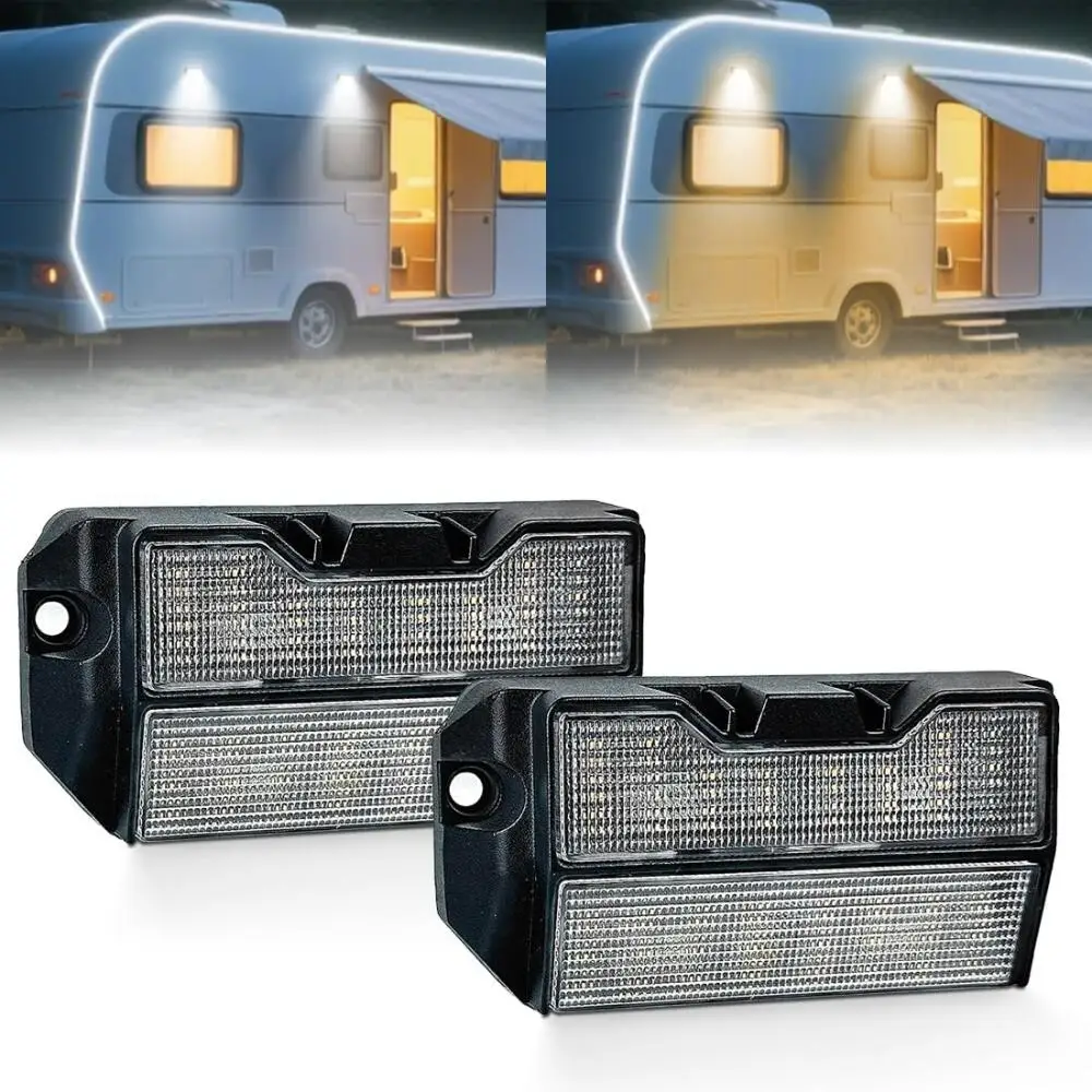 

2x/1x LED RV Porch Light 5 Inch RV Exterior Light White Amber Colour RV Outdoor Lights for RVs Trailers Travel Campers SUV Truck
