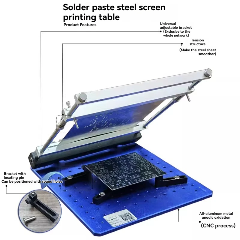 Steel Mesh Solder Paste Printing Table Steel Sheet SMT Solder Paste Printing Manual Small Machine Manual Screen Printing Table