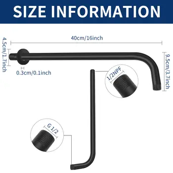 30/40公分淋浴噴頭延長臂壁掛式不銹鋼雨淋延長管淋浴支架底座浴室配件 10 最佳銷售 淋浴臂 - №10