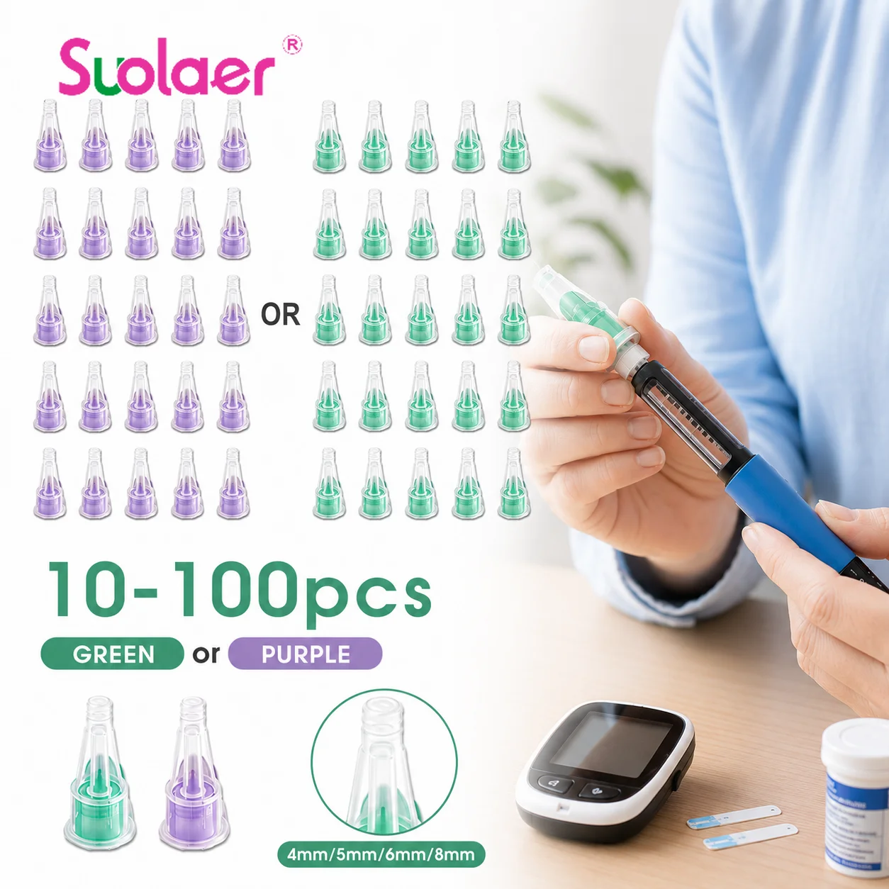 10-100pcs Universal Pen Needle Sterile Injection Pen Tips, Extra-Thin Needle for Pen Injector ,Disposable Injection Accessorie