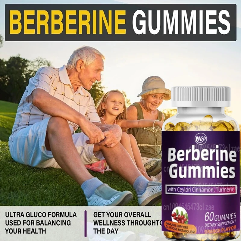 Gomitas de bereberina con canela de Ceilán, suplemento para hombres y mujeres, gomas vegetarianas sin azúcar con sabor a naranja