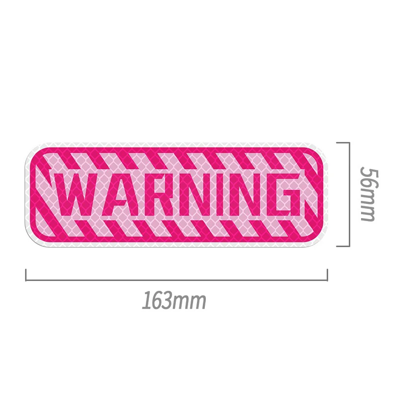 Self-adhesive Pink Warning Text Reflective Strip Scratch Obstruction Stickers for Cars Helmet Motorcycle Decor High-Visibility