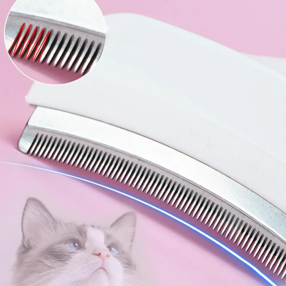 Pet Hair Removal Brush V-tooth Deshedding Comb for Pets Ergonomic Handle Grooming Brush Dog Cat Hair Removal Tool with Tight