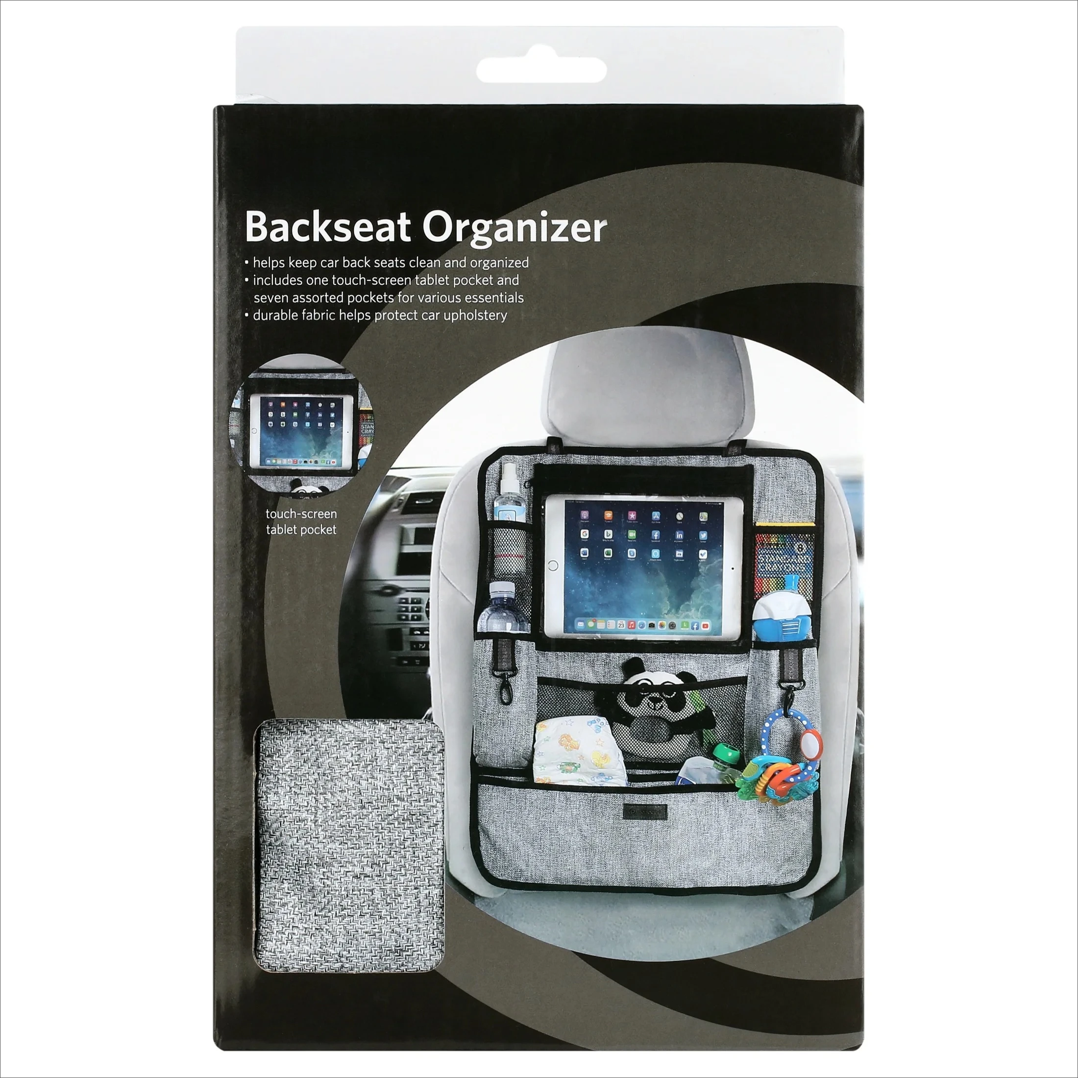 Backseat Car Organizer, Passenger Vehicle Back Seat Storage Caddy for Auto Interior Organization