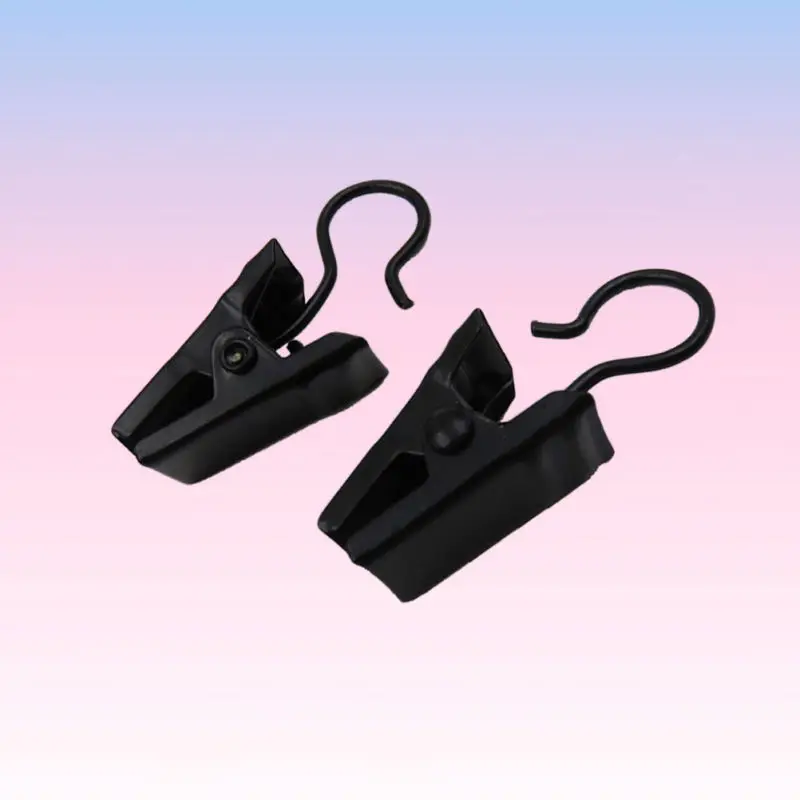 

100Pcs Black Metal Curtain Clips with Hooks Strong Iron Build Non Slip Grip for Hassle Free Hanging and Stylish Appearance