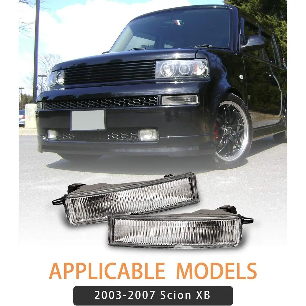 مجموعة مصابيح الضباب ذات العدسات الشفافة OEM لـ 2003-2007 Scion XB، تتضمن لمبات 9006 12 فولت 51 وات #2