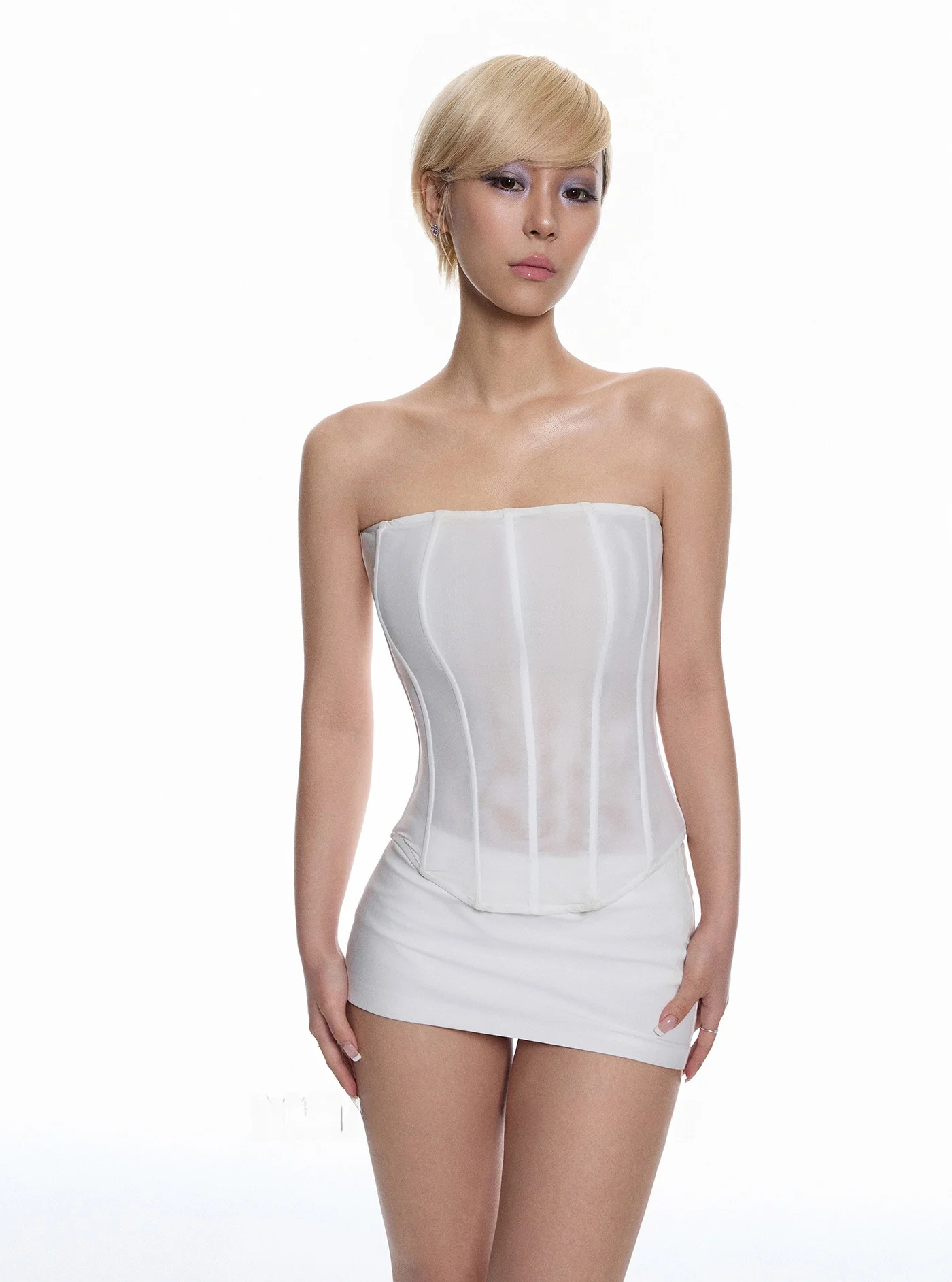 

Белый комплект для похудения Pure Desire Net Fibone: модный женский костюм-двойка Tagkita для повседневной носки, сексуальный и элегантный