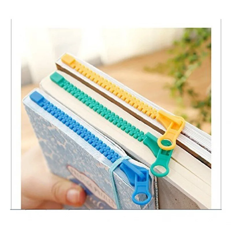 Creative Zipper Bookmark Reading Memo Notepad Marking Student Reading Book Paging Folder for Pages Books Readers School Supplies