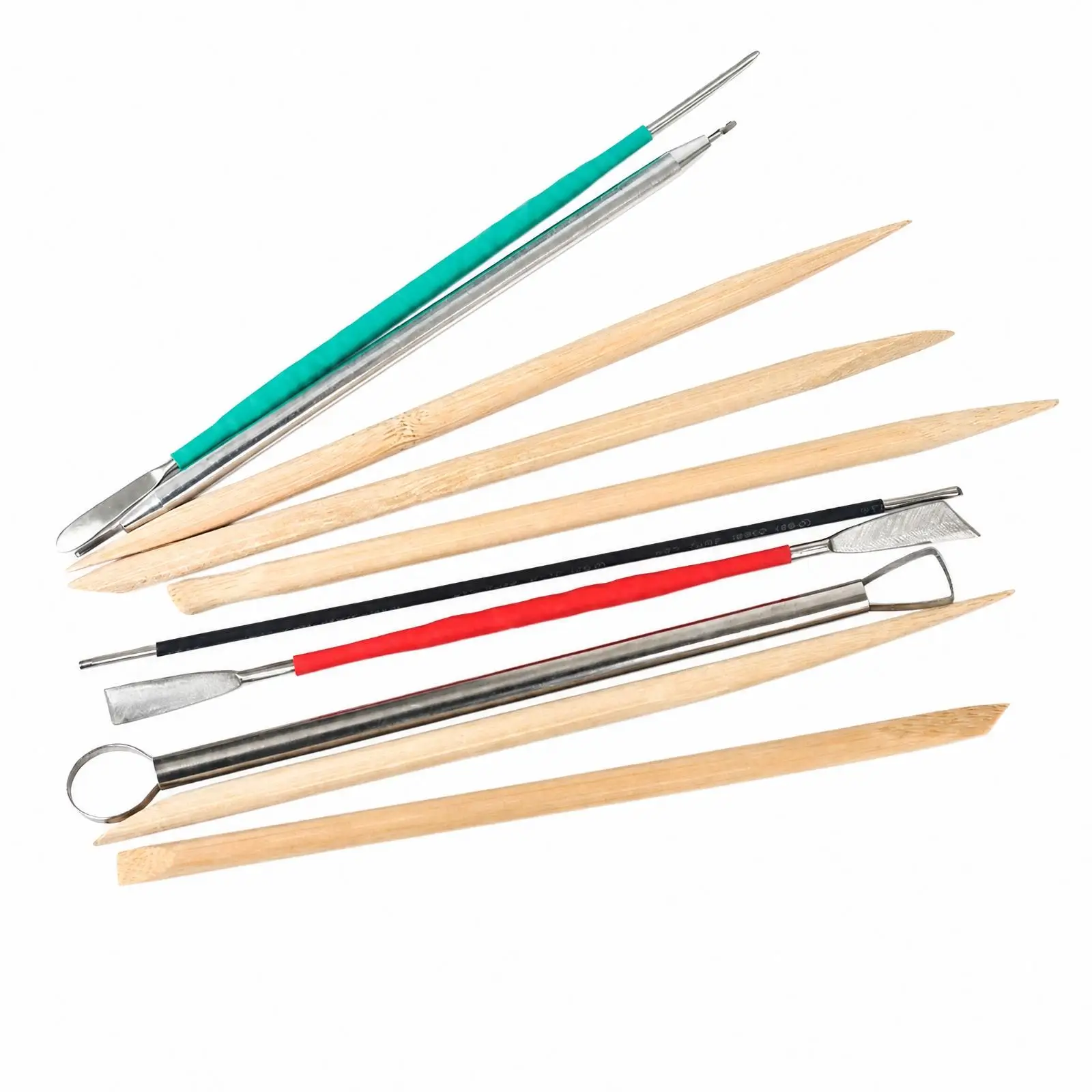 Clay Sculpting Tools for Pottery Making with Pointed Flat Loop Rounded Ends for Ceramic Detailing Work