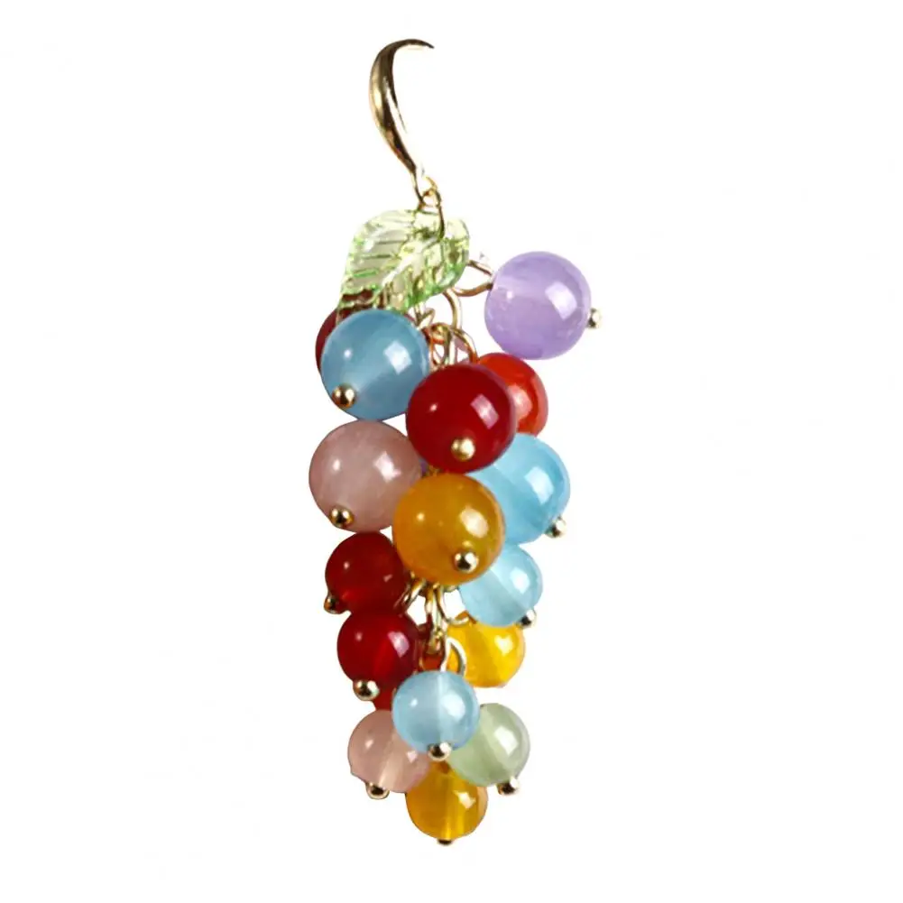 Sweet Grape Earrings Grape Cluster Earrings for Women Faux Fruit Hook Earrings Dangling Party Club Jewelry Accessory Gift Grape