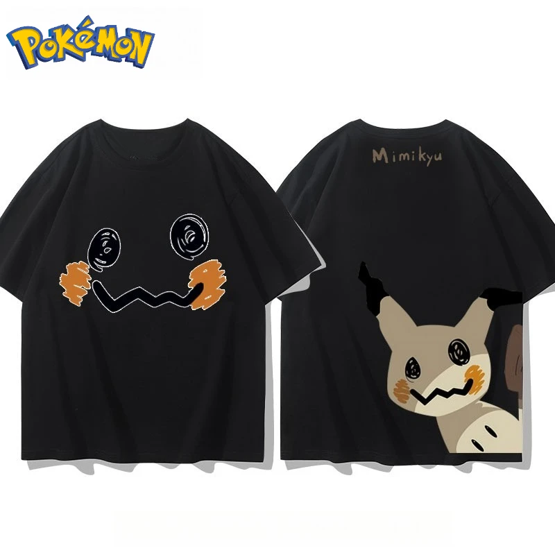 Pokémon Mimikyu Front and Rear Printed T-shirt Men's and Women's Summer New Harajuku Loose Casual Versatile Short-sleeved Top image 4