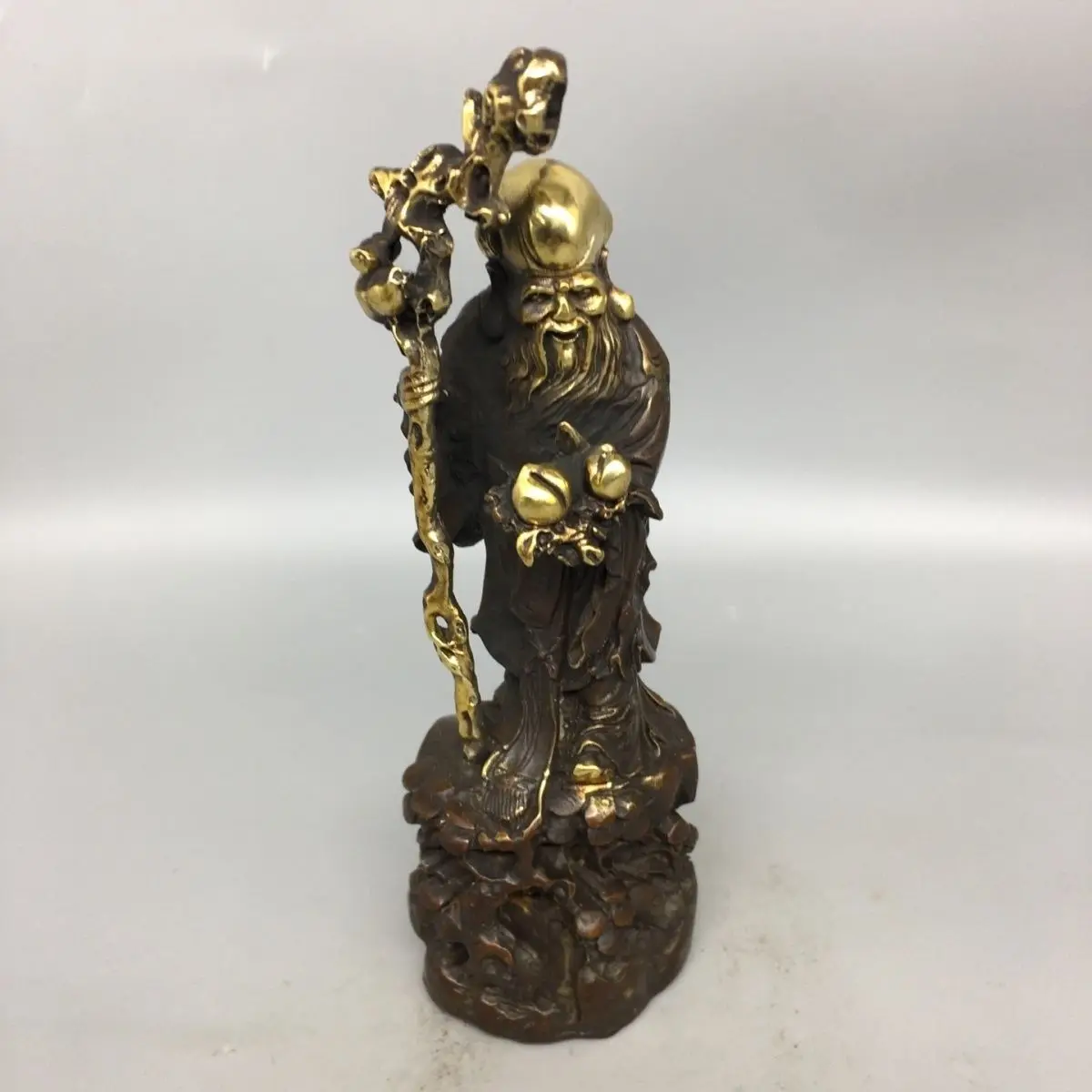 holding a peach grandpa Longevity god Statue Sculpture Figurine Home Decoration
