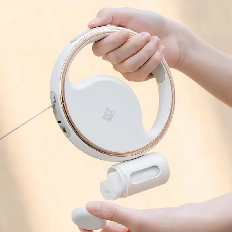 

Автоматический выдвижной поводок для собак 3 м с диспенсером для пакетов для отходов, прочный, со светодиодной подсветкой, для прогулок с щенками