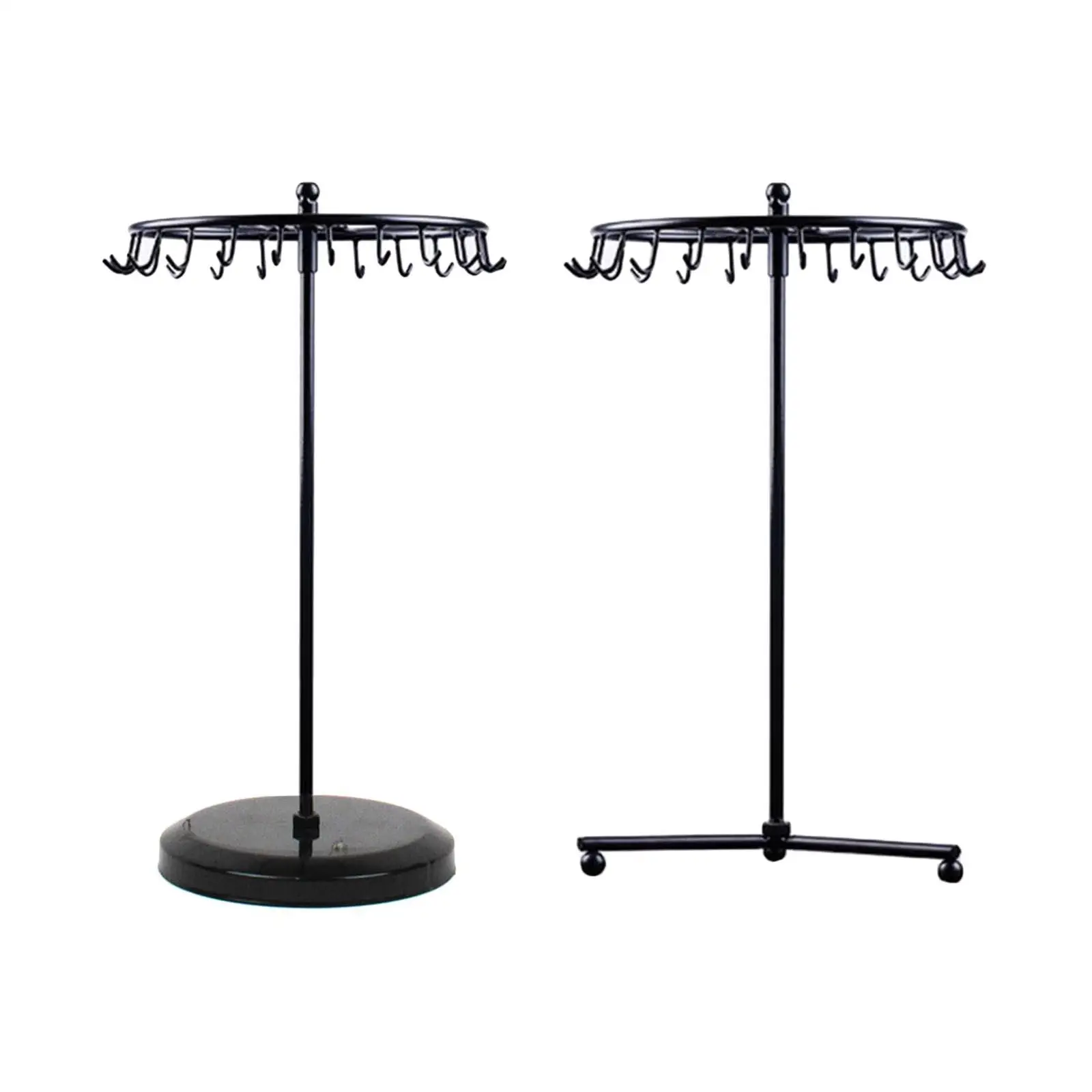 Jewelry Rack Rotatable Organizer Stand with Hooks Necklace Bracelet Earring Pendant Iron Storage Suitable for Women Shop