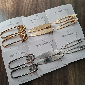 2 Stück Gold- und Silberlegierung, einfarbig, aushöhlen, seitliche Haarspangen, Haarnadel für Damen, Haarschmuck, Kopfbedeckung, Ornament