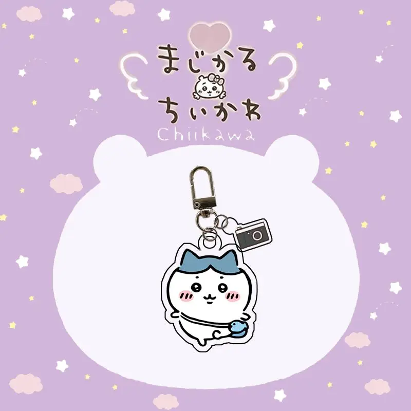 New Chiikawa Acrylic Keychain 2 Piece Set Anime Cute Cartoon Kawaii Bag Charm Pendant for Backpack Purse Decoration Gift
