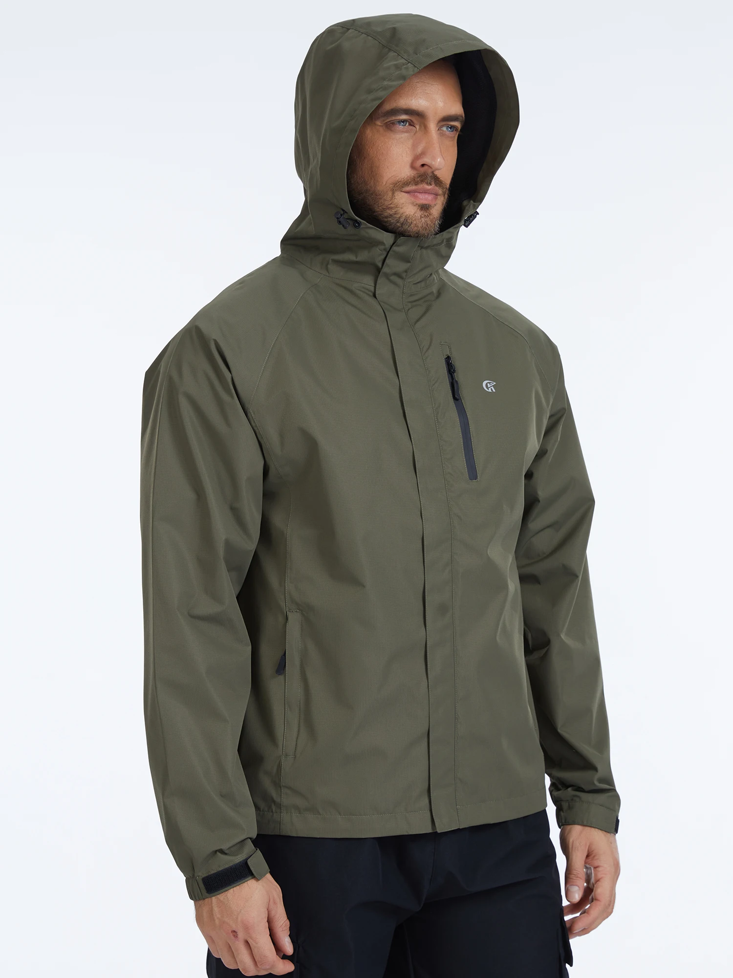 Sommerliche, wasserdichte Regenjacke für Herren, leichte, dünne Regenjacke mit Innentasche, ideal zum Campen, Wandern, Radfahren und Angeln. – Detail 26