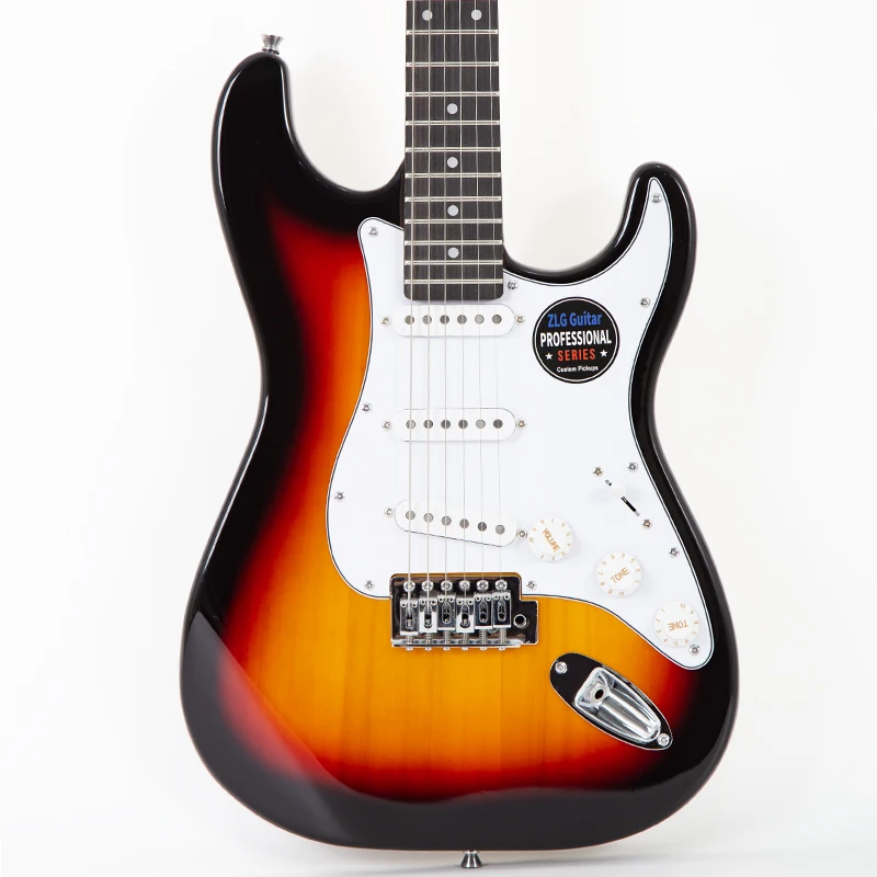 ZLG-جيتار كهربائي من 6 أوتار ، جسم الزيزفون ، رقبة القيقب ، لون Sunburst ، النيكو 5 ، البيك اب ، شحن سريع