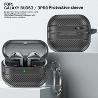 For Samsung Galaxy Buds3 Pro Case Carbon Fiber Texture Soft Silicone Earphone Case Shockproof With Hook For Samsung Buds3 Cover