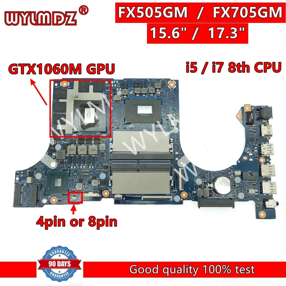 

FX505GM i5 i7-8th Gen CPU GTX1060 GPU Laptop Motherboard For Asus FX505GE FX505GD FX705GD FX705GE FX705 FX86F FX705GM Mainboard