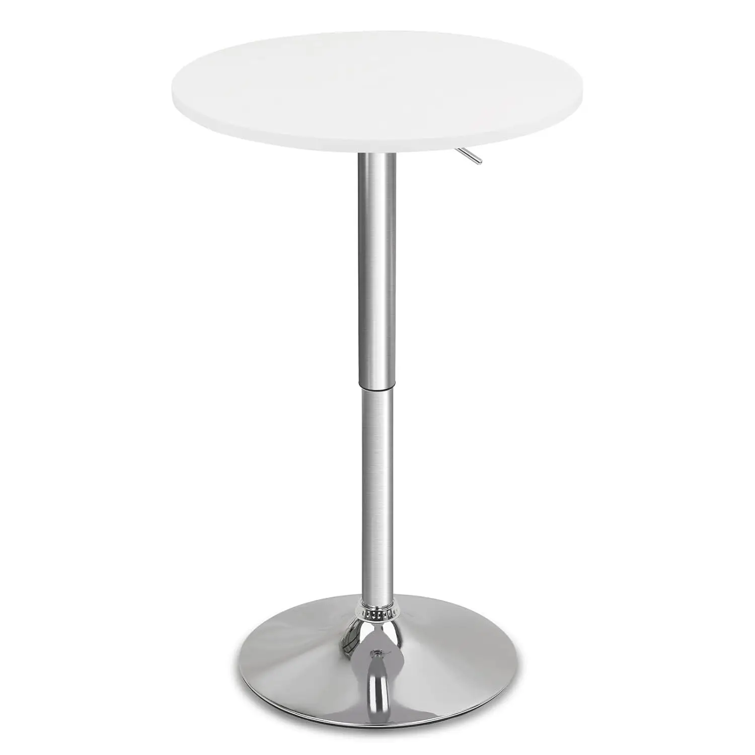

Round Bar Pub Table, 26"-36" Height Adjustable Bistro Tables with Metal Base, 360° Swivel High Top Cocktail Table for Home Kitch