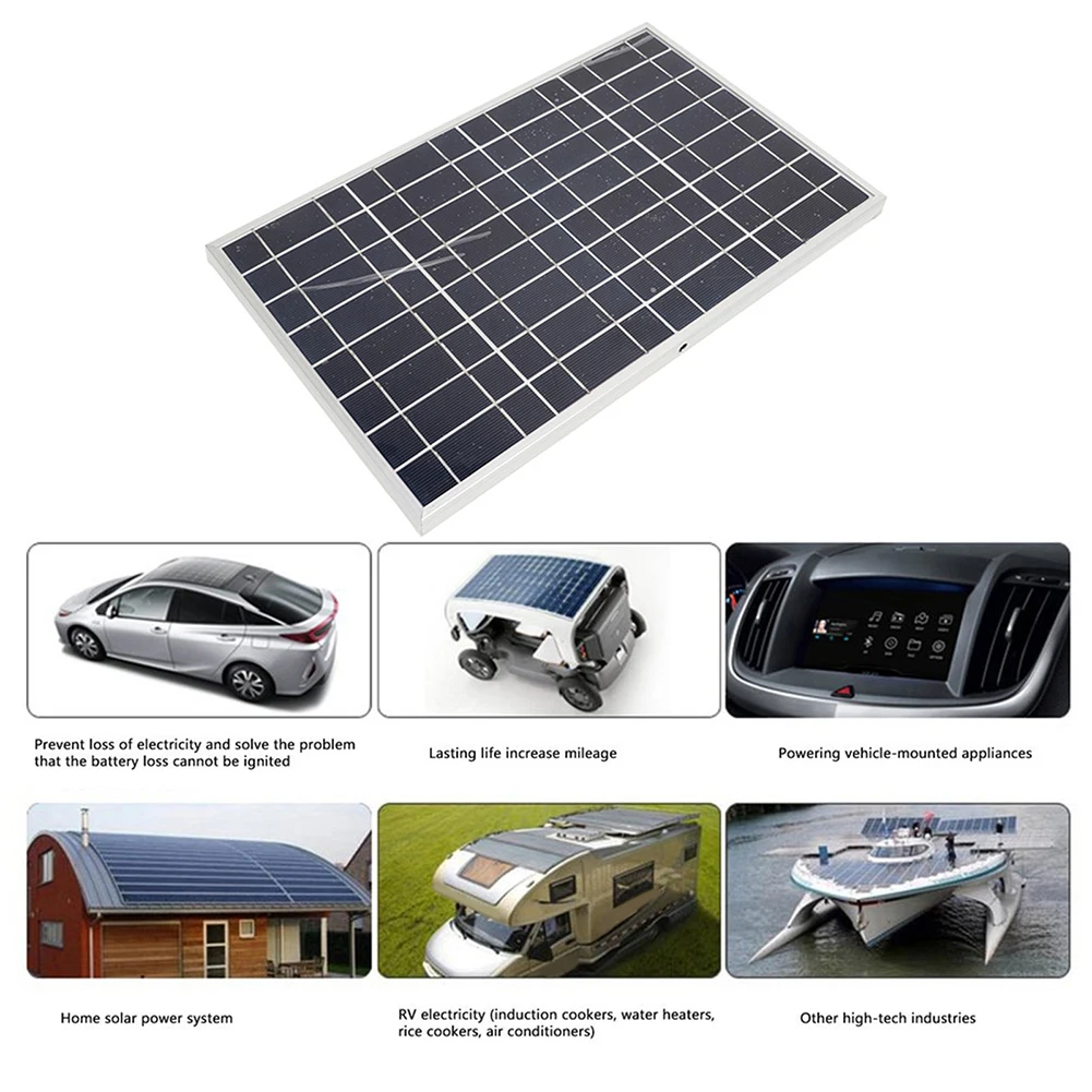 60A Solar Regulator Compatible With 12V 24V Systems Paired With Polycrystalline Solar Panel And Panel Clip Hardware