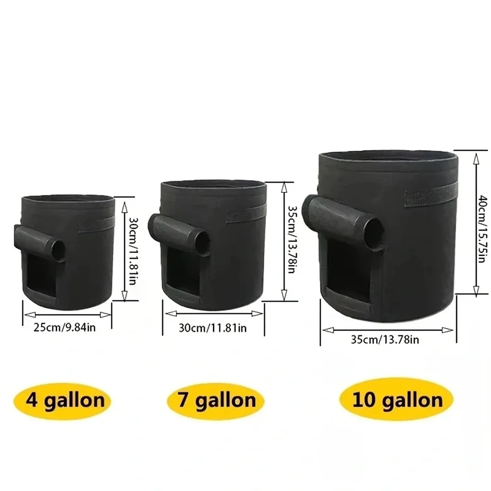 1PC round Dark Green Potato Planting Bag Breathable Horticultural Seedling Plant Buckets Vegetable Meizhi Bags for Garden