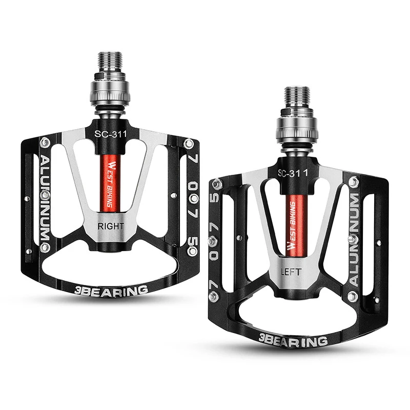 AliExpress West Biking WEST BIKING Bike Quick Release Pedal 3 Bearing Widen 3 Bearing MTB Road Bike Pedals Non-slip Aluminum Alloy Cycling Parts