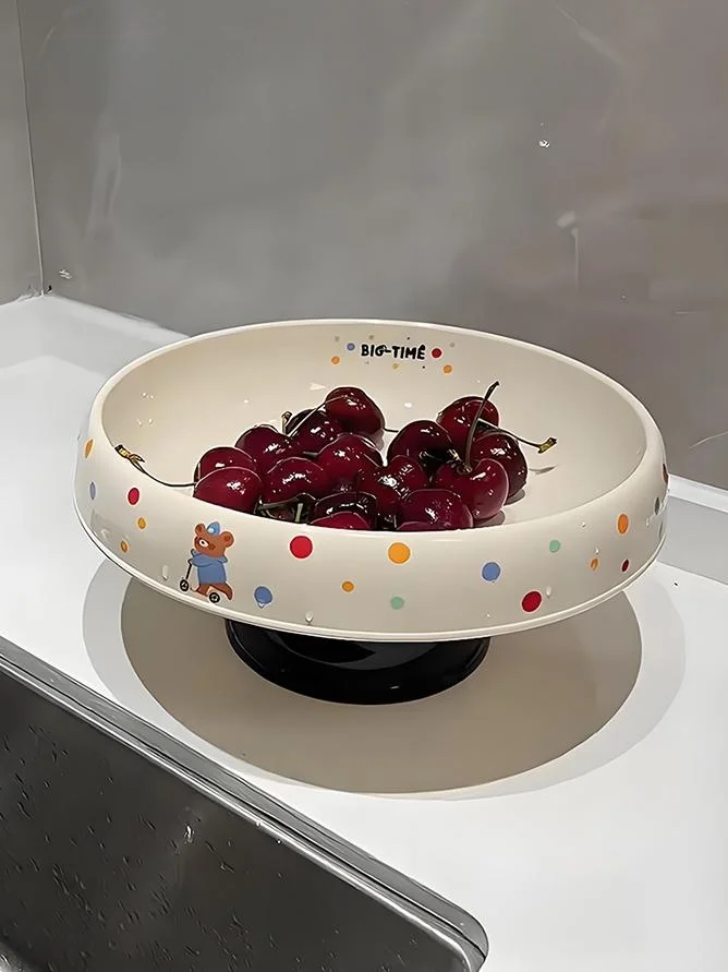 

Очаровательная фруктовница на высокой ножке для гостиной, декоративный элемент для прихожей, тарелка для хранения орехов, материал ПЭТ+АБС, универсальное применение