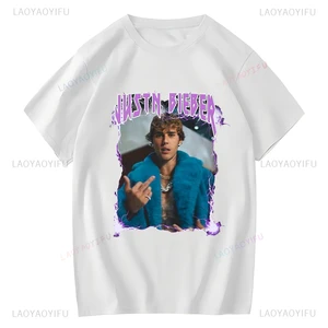 İlkbahar/yaz-2024 yeni justin bieber kapak, poster, t-shirt o-boyun kısa kollu moda rahat unisex t-shirt sokak giyim pantolonda en çok satılan 12, justin bieber-no. 10