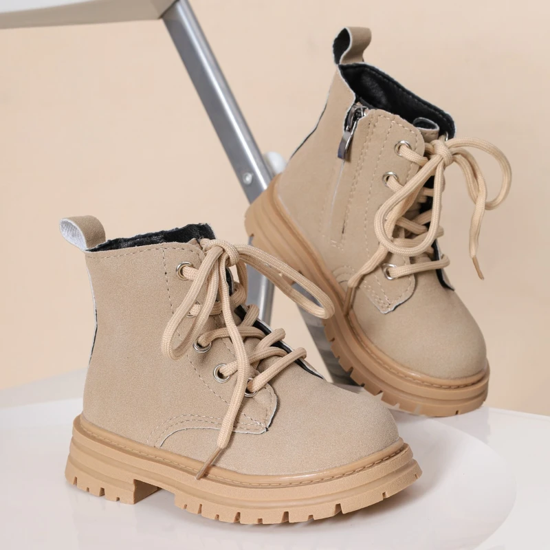 

Children Short Boots for Girls Boys 2025 Autumn Winter New Fashion Korean Style Soft Sole Anti-slippery Versatile Princess Shoes