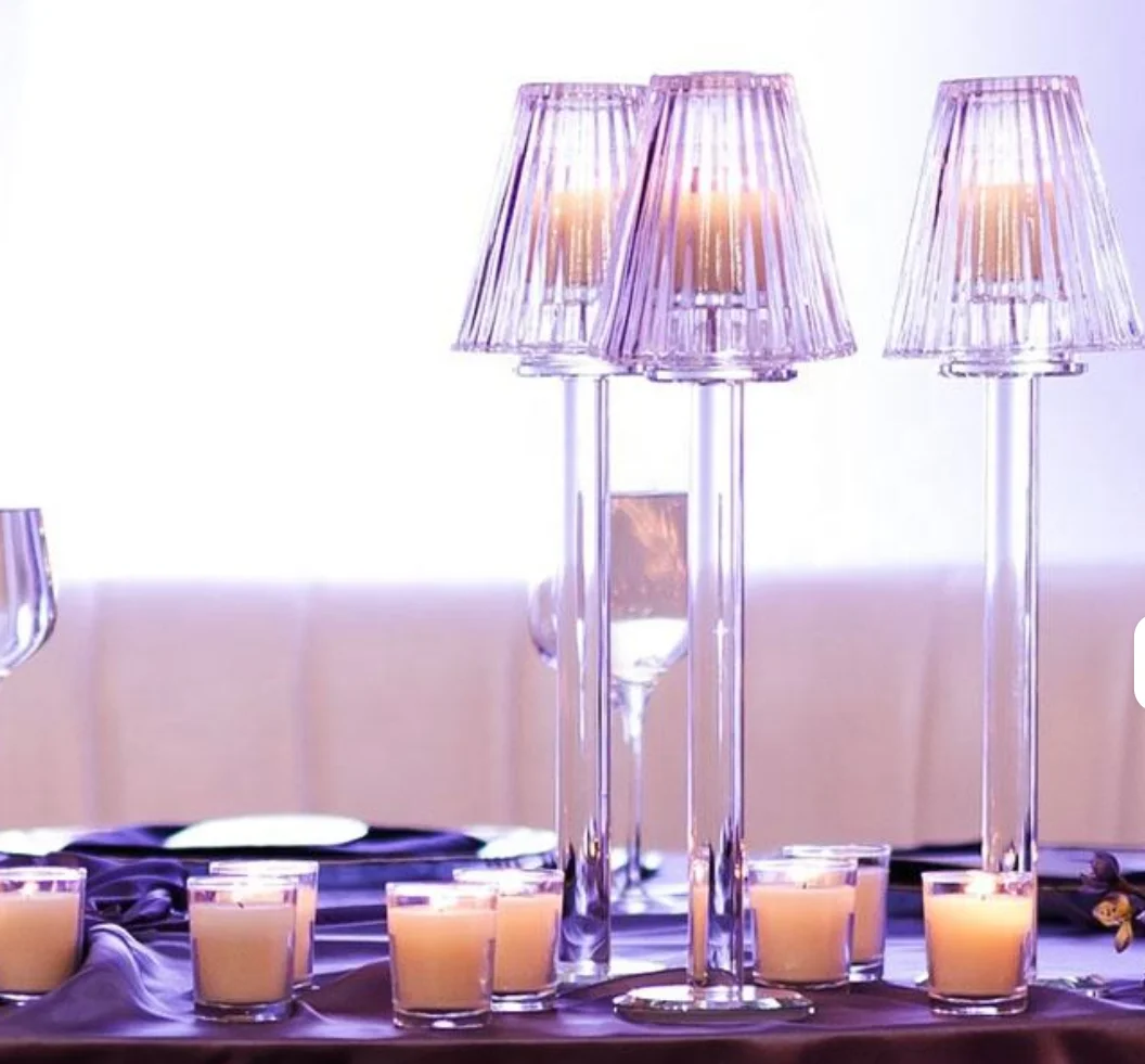 1-10sets 5pcs/set Decorative acrylic Votive Candle Holder Stand not Glass Tea Light Candleholders Table Centerpiece for Wedding