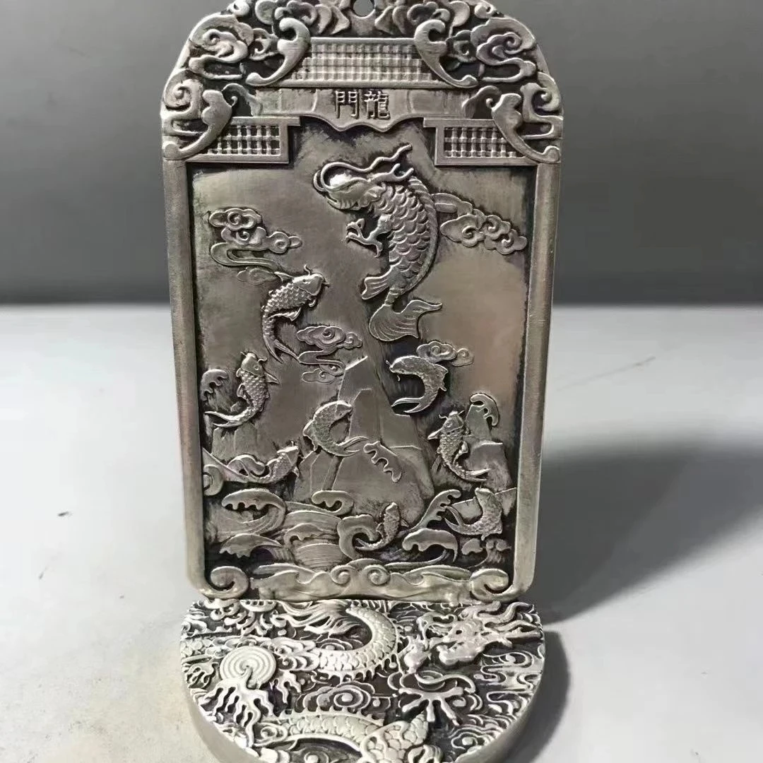 

White bronze fish jump Longmen place pieces to be the leading burly star point dou brand relief creative inspirational fortune