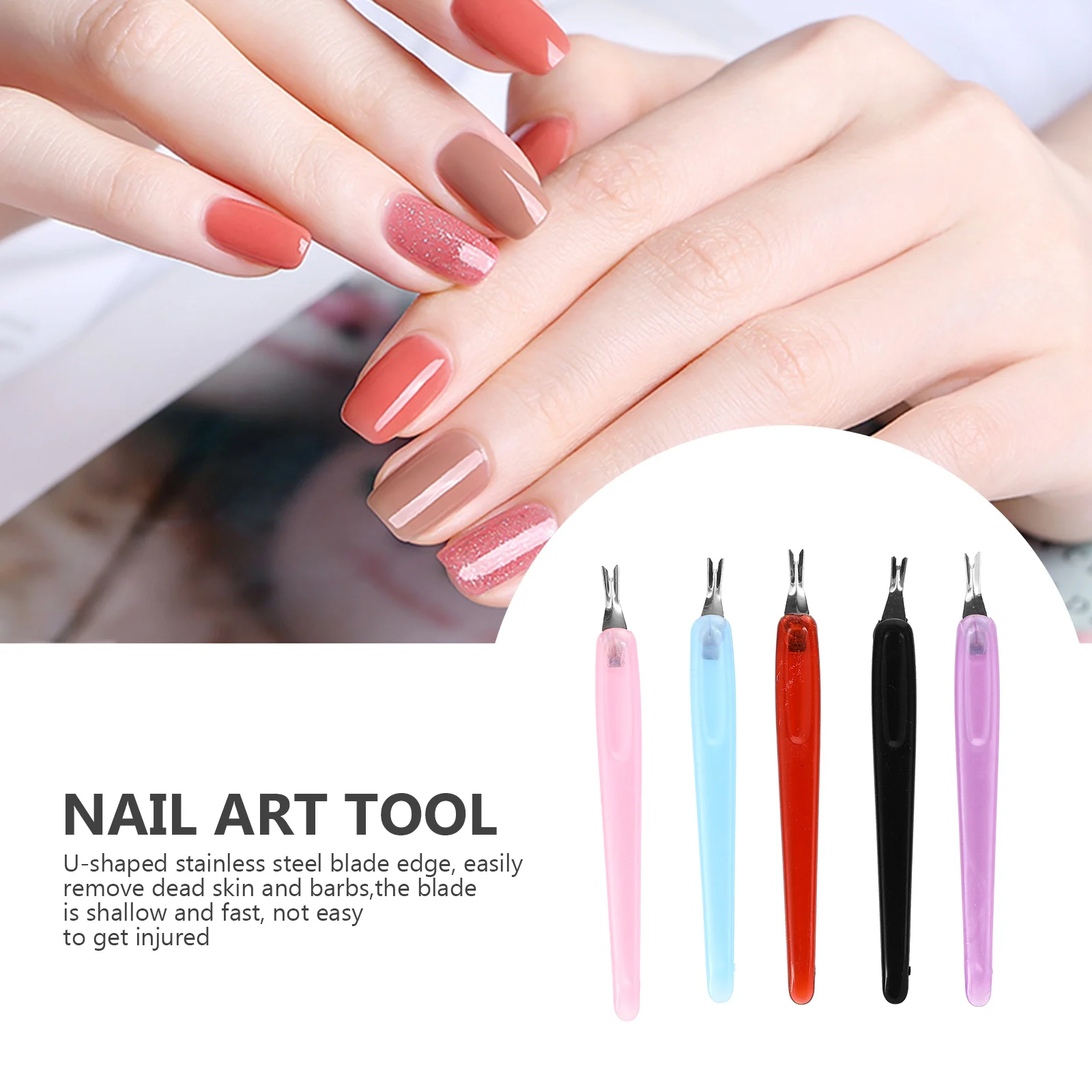 

Набор для маникюра и педикюра: 50 шт. U-образных инструментов для удаления омертвевшей кожи, шпатель для кутикулы из нержавеющей стали, средство для удаления омертвевшей кожи
