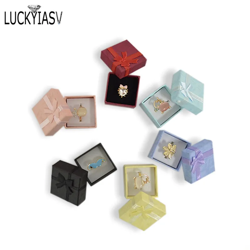 Ring Gift Box Jewelry Organizer Paper Box Ring Packaging Box Jewellry Store Container Earring Case 24pcs/Lot