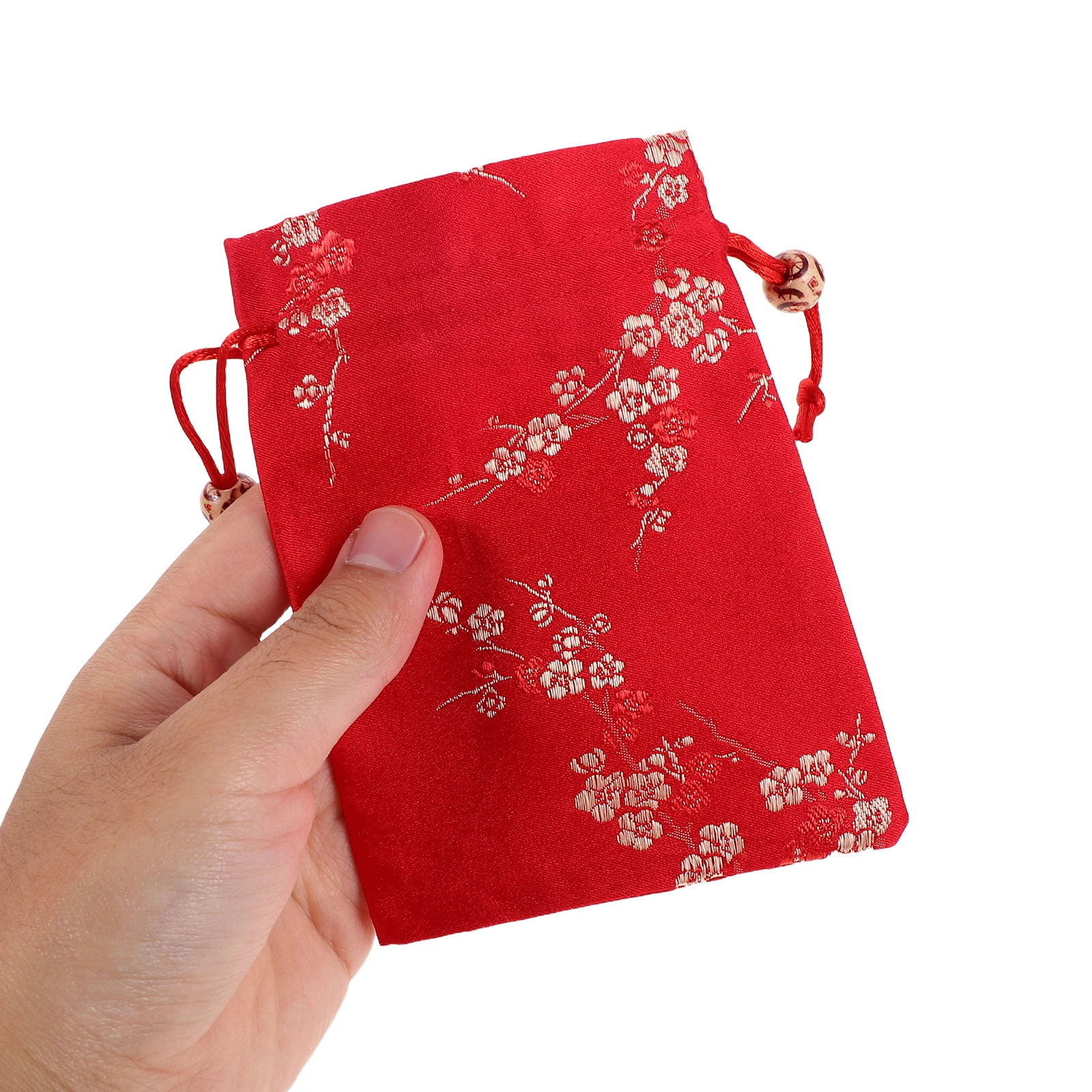 

12Pcs Small Embroidered Drawstring Pouches Silk Fabric Jewelry Bags for Storage Birthday Festival Gift Packaging