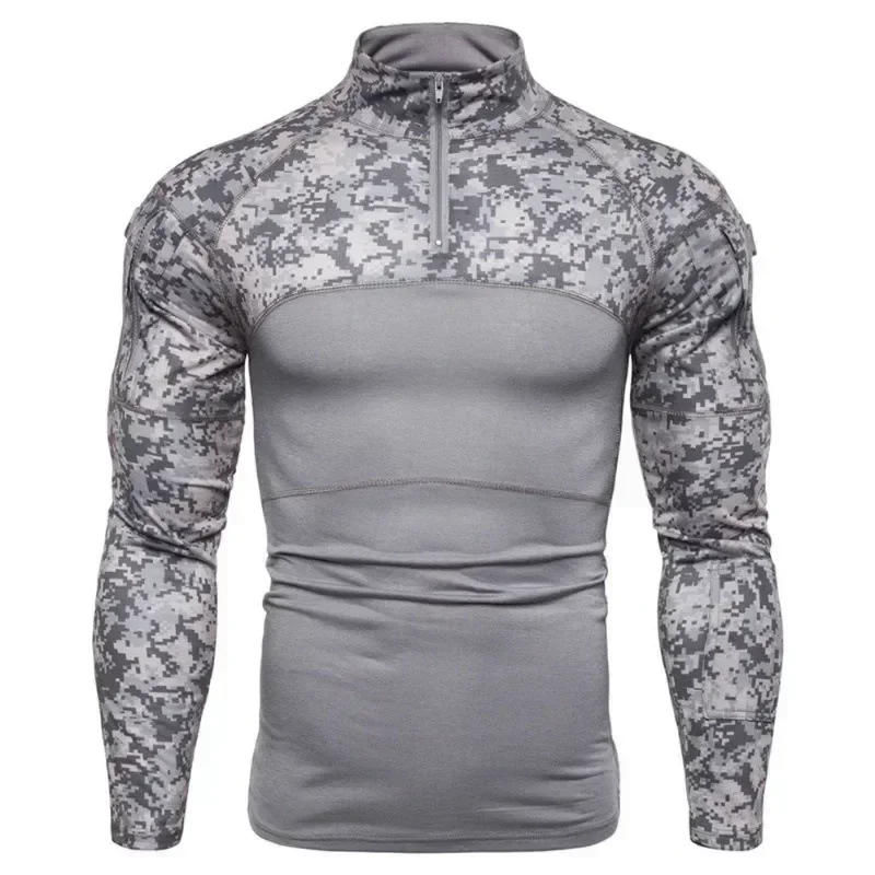 Men\'s Camouflage Long Sleeve T-shirt Fashion Casual Sports Outdoor Military Long Sleeve Shirt
