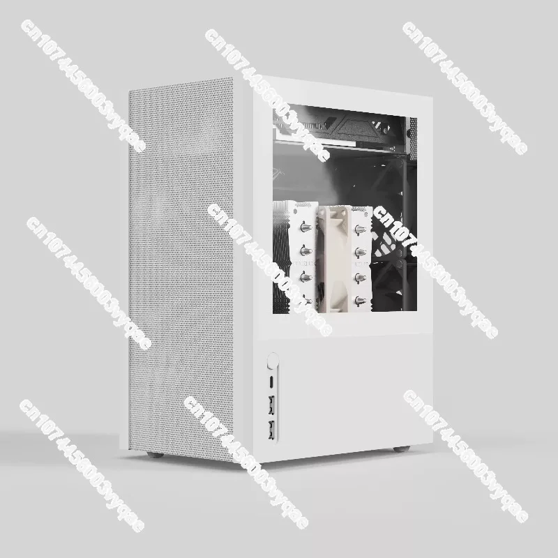 새로운 ITX 알루미늄 합금 타워 공랭식 휴대용 메쉬 데스크탑 컴퓨터 케이스 SFX 화이트 썸네일 3